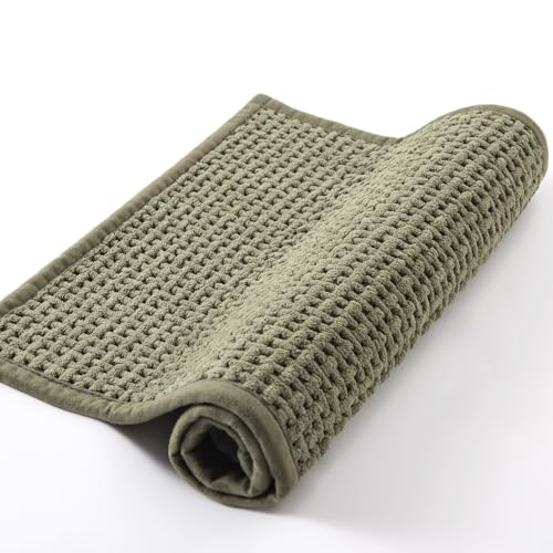 Bathroom Rugs Non Slip Washable, Super Absorbent Thin Bath Mat for Small Quick Dry Low Pile Bathroom Rug, (Dark Green, 36″x24″) - color: Dark Green, size: 2' x 3' (36″x24″)