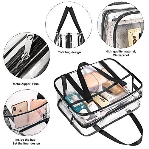 ONEGenug Clear Toiletry Bag Thick Transparent Cosmetic Bag Waterproof Makeup Artist Large Bag Diaper Case Luggage Organizer Storage Easy Clean Large