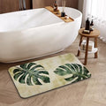 Tropical Leaves Bathroom Rugs, Fast-Absorbing Bath Mat, Quick-Dry Non-Slip Thin Rug for Bathroom Floor Kitchen 17"x30" - color: Tropical Leaves