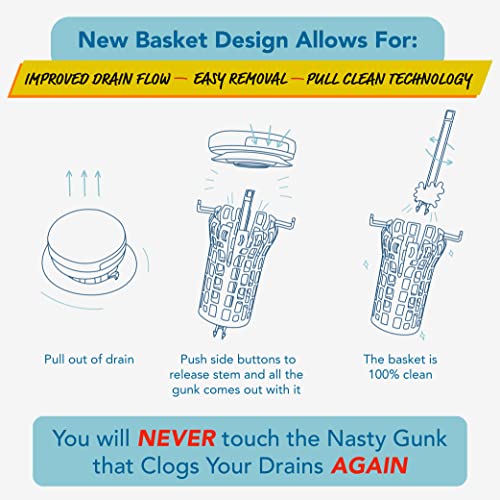 Drain Buddy Ultra Flo- 2 in 1 Bathroom Sink Stopper & Hair Catcher W/Patented Pull Clean Technology! | Fits 1.25” Sink Drains, Clog Preventing | Chrome Plastic Cap - color: Chrome - Plastic Cap