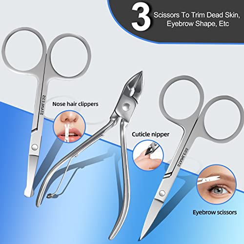 Manicure Set 30 in 1 Fingernail Clipper Set,RedFlow Nail Clippers & Toenail Clippers,Manicure Kit,Pedicure Kit,Suitable for Travel Manicure Tools,Nail Kit with Everything Profe (Black) - color: B-black