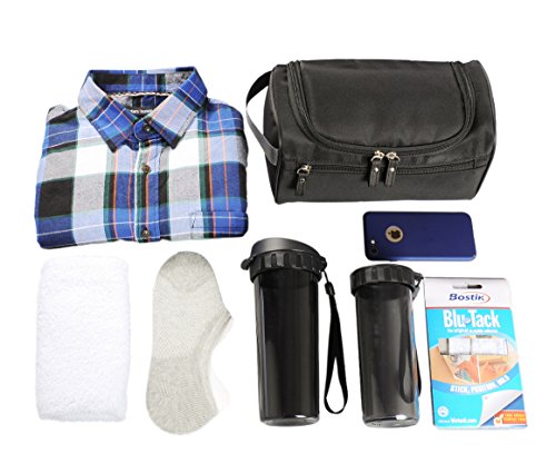 Vercord Mens Toiletry Bag Wash Travel Small Shaving Dop Kit Shower Bathroom Ditty Hygiene Bag Black - color: Black