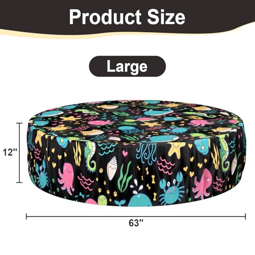 Foldable Round Dog Swimming Pool Cover, for 32 "/63“/48” Collapsible Outdoor Tub, PVC Coating Waterproof and UV Protection, Leakproof Washable Kiddie Pet Small Paddling Bath Accessories - size: L-63*12 inch