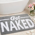 KOEXM Get Naked Bath Mat Cute Bathroom Rugs 16" x 24", Funny Bath Mat Non-Slip Absorbent Machine Washable Small Bathroom Shower Rug, Grey - color: Grey 4.0, size: 1'4" x 2' (Rectangular)