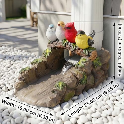 Cardinal Bird Statue Gutter Diverter Rain, Resin Gutter Extender Diverter,Deco Gutter Extension Downspout, Splash Block, Perfect Rain Gutter Downspout Extension for 3"x4" Downspouts - color: Multi Cardinal