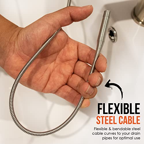 Pistol Grip Grabber Claw, Drain Clog Pickup Snake, Remove Hair and Clogs from Sink, Shower, Tub, Toilet Drains, 2-Ft