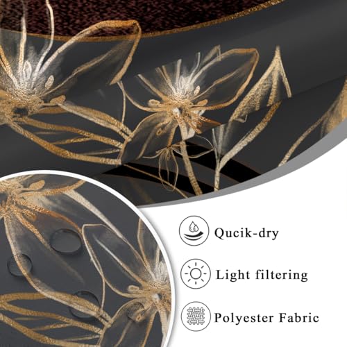 Brown Shower Curtain Boho Modern Abstract Mid Century Geometric Minimalist Contemporary Dark Gold Leaves Mens Fabric Cloth Bathroom Decor Set 60x72 inch Polyester 12 Hooks - color: Grey, size: 60"W x 72"L (Pack of 1)