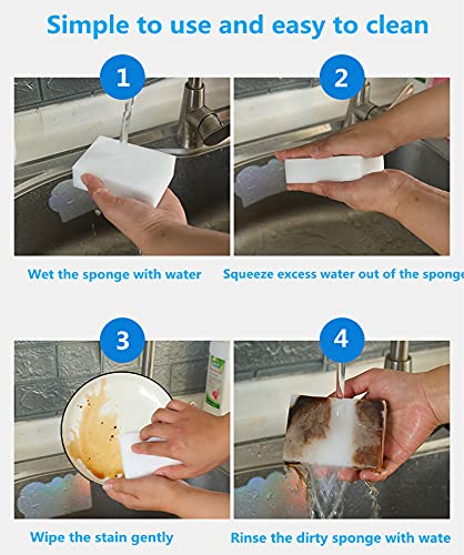 Magic Sponges Eraser,50PCS 2X Density Melamine Sponge Foam Cleaner for Bathtub, Floor, Baseboard, Bathroom, Wall,Kitchen,Furniture (50PCS (2X Density) | Just add Water,No Chemical Cleaners Required,Multi-purpose Cleaning Sponge for Kitchen, Bathroom,Batht