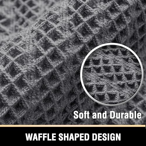 H.VERSAILTEX Waffle Bath Mat Super Absorbent Boho Bath Mat Non Slip Bath Rugs for Bathroom Floor Machine Washable Dry Fast Bathroom Rugs with Tassels (17 x 24 Plus 17 x 24 Inches, Gray) - color: Grey, size: 17" x 24" Plus 17" x 24"