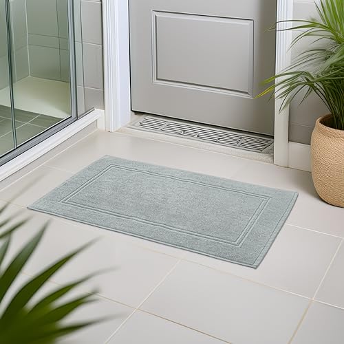 Tens Towels Pack of 2 Bath Mats 100% Cotton, 20 x 32 Inches, Super Absorbent, Hotel Quality Premium Floor Towels, Luxurious, Soft & Quick Dry, Not a Bathroom Rug, Cool Grey - color: Cool Grey
