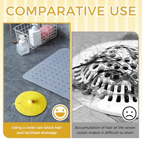 2Pcs Cartoon Washbasin Plug, Yellow Duck Flat Tub Stoppers | Bathtub, Decorative Ceramic - color: Mixcolor2