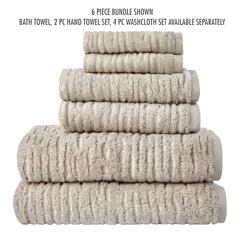 SKL Home CloudSoft Cotton Luxury 4-Piece Washcloth Set, Oatmeal - color: Oatmeal, style: Wash Cloths (Set of 4)