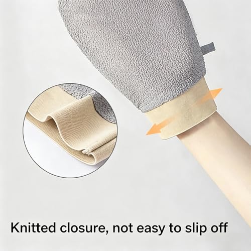 Exfoliating Bath Towel Set for Women Strong Cleaning Back Scrubber - color: Light Gray,light Pink,light Blue,light Green