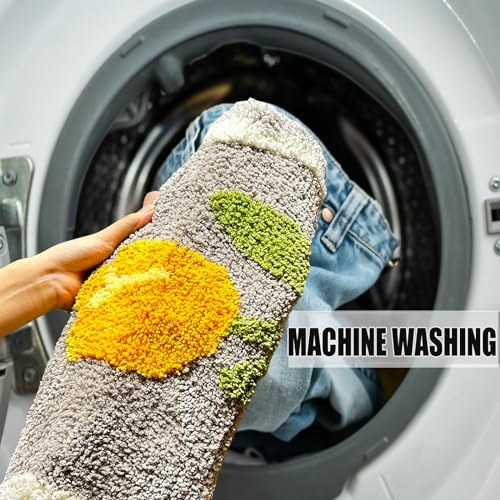 PTAEXCEL Toilet Rug U-Shaped, Floral Non-Slip Bath Mat Soft Plush Contour Bathroom Rug, Absorbent Microfiber Machine Washable for Toilet Base, 22 x 20 Inches Grey - color: Grey 22x20"