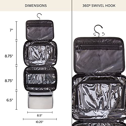 Jadyn Hanging Toiletry Bag, Expandable Toiletry Organizer for Women, Water Resistant Large Travel Cosmetic Bag for Full Size Makeup, Toiletries, Lotion, Shampoo, Accessories (Navy Floral) - color: Navy Floral