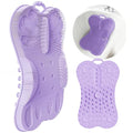 Back Scrubber Body Bath Cushion for Tub Bathtub with Back Lumbar Ergonomic Support, Silicone Extra Large Thick Soft Seat Pad Non-Slip Suction Cups, Relaxing Spa Exfloating Scrubber Mat Purple - color: Purple