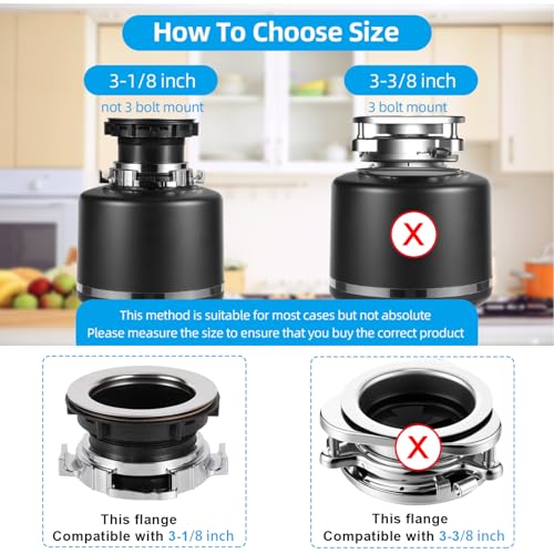 RQYEKDO Upgraded EPDM Garbage Disposal Splash Guard 1 Pack | 3 1/8 inch noise-reducing rubber insert, compatible with Waste King, Whirlaway & GE kitchen grinders - color: 3-1/8" (1pcs)