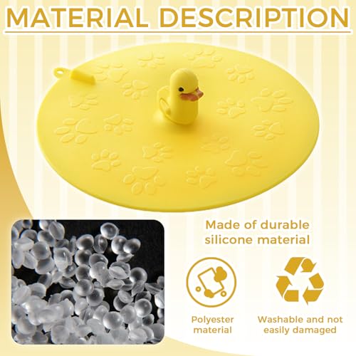 2Pcs Cartoon Washbasin Plug, Yellow Duck Flat Tub Stoppers | Bathtub, Decorative Ceramic - color: Mixcolor2