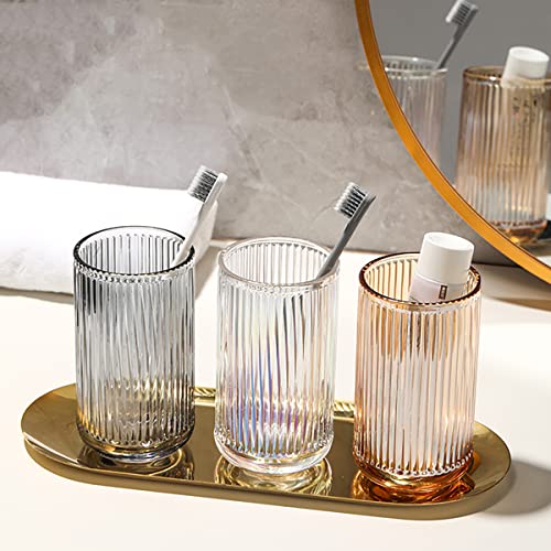 Gaolinci 2 Pcs Glass Tumbler Cup,Toothbrush Holder, Bathroom Cups, 13 oz - color: Amber, size: 13 oz