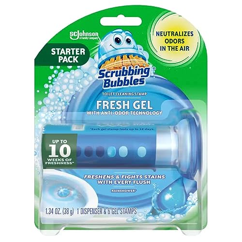 Scrubbing Bubbles Toilet Cleaning Gel Glade Rainshower, 1.34 Ounce (Pack of 2) - size: 1.34 Ounce (Pack of 2)