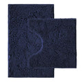 Bathroom Rugs Sets 2 Piece,Super Absorbent Chenille Bath Mats and U-Shaped Toilet Rug,Strong PVC Non Slip Backing,Microfiber Washable Dry Quickly Bath Mats for Bathroom(20"x32"+20"x20"U,Navy Blue) - color: Navy Blue