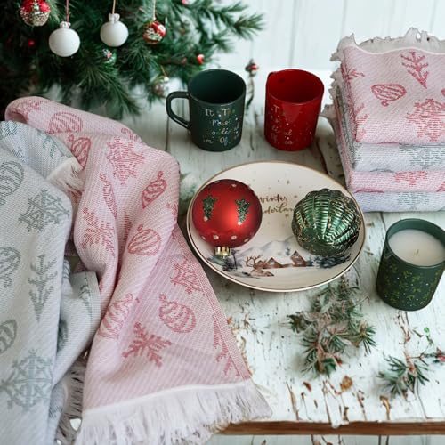 sea me at home Christmas Hand Towels Set of 2, Festive Holiday Bathroom & Kitchen Towels (Santa's Pick) - color: Santa's Pick