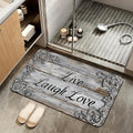 Live Laugh Love Bathroom Rugs,Bath Mats for Bathroom,Weathered Wooden Low Pile Absorbent Bath Mat,Rubber Backing Non Slip Washable Thin Quick Dry Door Mat 17x29.5 Inch - color: Live Laugh Love,weathered Wooden