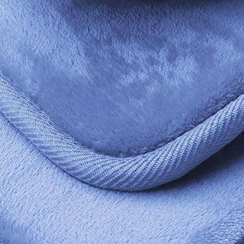 Clara Clark 3 Piece Bathroom Rugs Bath Mat Set, Velvet Memory Foam Bath Mats for Bathroom - Non-Slip, PVC Backing Bath Rugs, Washable - Dries Quickly, Blue - color: Calm Blue, style: 17 x 24 + 20 x 32 + Contour