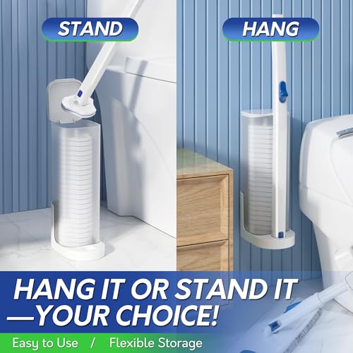 BOOMJOY Only Compatible BOOMJOY Disposable Toilet Brush, 24PCS Toilet Brush Refills, Replacement Heads for Toilet Brush