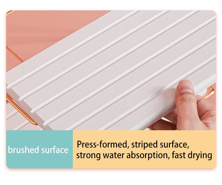 NiuYichee 2 PCS Water Absorbent diatomite Coasters, 9.5" x 5.5" Water Absorbing Stone Tray for Sink, Stone Drying mat for Kitchen Counter, Stone soap Tray Used for Hand Soaps & toiletries & Plants - color: White, size: 9.5 x 5.5 inches