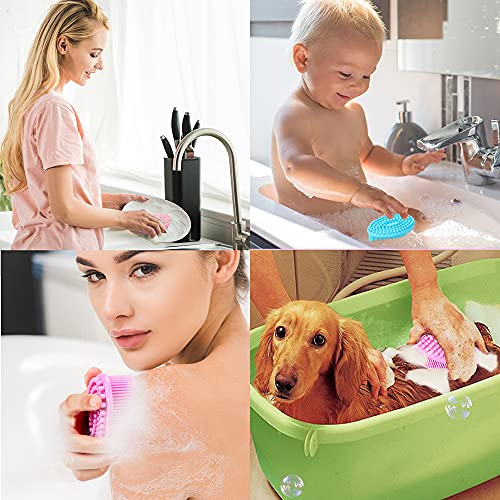 TDHDIKE Silicone Body Scrubber Loofah - Set of 3 Soft Exfoliating Body Bath Shower Scrubber Loofsh Brush for Sensitive Kids Women Men All Kinds of Skin - size: Colors: Unknown