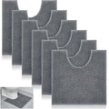 Timgle 6 Pcs U Shaped Toilet Rug 20'' x 20'' Disposable Toilet Mats 0.8'' Thick Chenille Fluffy Training Mats Disposable Non Slip Soft Absorbent Machine Washable Rug for Bath Floor Gray