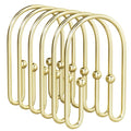 AmazerBath Shower Curtain Hooks, Gold Shower Curtain Hooks Rust Proof, Non-Slip Simple Double Hook Shower Curtain Hooks for Shower Curtain, Sturdy Shower Curtain Rings, 12Pcs - color: Gold, style: Minimalist
