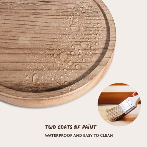 Wood Lazy Susan Organizer Kitchen Turntable for Cabinet Farmhouse Bathroom Decor Round Decorative Tray for Vanity, Counter, Sink, Coffee Table, 10 Inch, Brown - color: Brown, size: 10“