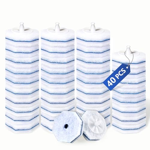 40 Toilet Wand Refills for Clorox Toilet Wand, Disposable Toilet Brush Head with Rich Foaming, Extra Thick Triple-layer Refills, Strong Cleaning & Scrubbing Power, Won't Fall Off or Fall Apart - size: 1 Count (Pack of 40)