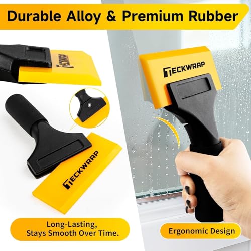 TECKWRAP Mini Silicone Squeegee for Window Tint –5 Inch Small Squeegee for Car Windshield, Shower Glass, Mirrors, Streak-Free Water Remover for Auto & Home Use