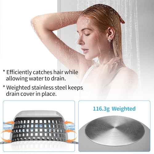 Aluvor Shower Drain Hair Catcher Bathtub Drain Cover Sink Drain Protector | Bathroom Sink & Bathtub Drain Strainer for Pop-Up & Regular Drains, Silver Grey - color: Silver Grey
