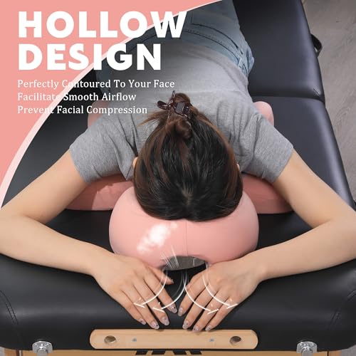 MABOZOO Face Down Massage Pillow, Massage Headrest for Bed Face Down Pillow for Sleeping with Non-Slip Bottom, Home Head Cushion and Chest Cushion for SPA, Sleep (Pink) - color: Pink