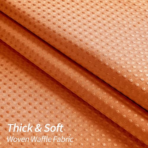 MitoVilla Orange Small Stall Shower Curtain 36 x 72, Narrow Half Size Weave Fabric Shower Curtain Set with Water-Repellent Snap-in Liner for Modern Neutral Hotel Bathroom Decor, Burnt Orange - color: Orange, size: 36"W x 72"L (Pack of 1)