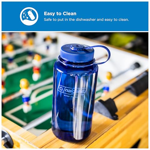 Nalgene 32 oz Wide Mouth Water Bottle | BPA-Free, Durable & Leak Proof, Lightweight Bottle for Hiking & Gym, Work & Travel - color: Denim, size: 32 Ounces