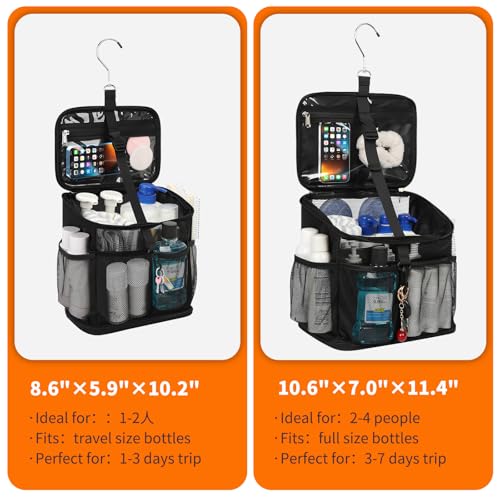 CUBETASTIC Shower Caddy Portable Mesh Shower Tote for Bathroom, Gym, Travel, Camping - Quick Dry Hanging Organizer Toiletry Bag with Handle for College Dorm Room, Men & Women - color: A# Black, size: Standard