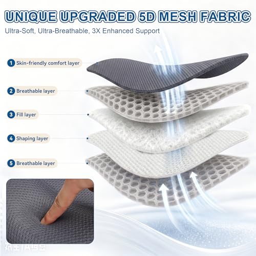 Poemland Full Body Bath Pillow for Tub - Extra Long & Thick Tub Pillow with Head, Back & Lumbar Support, 168 Non-Slip Suction Cups, Soft 5D Mesh Spa Cushion, Fits All Tubs-Gift for Soaking(Gray) - color: Gray