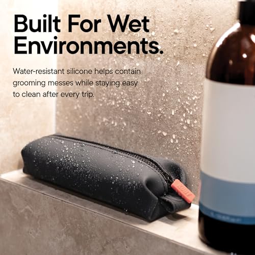 TOOLETRIES The Koby Dopp Kit Toiletry Bag- Mini 8.5" x 2.75" x 2", Charcoal | Compact silicone leak-resistant travel toiletry bag with a heavy-duty zipper that's easy to clean. - color: Charcoal, size: Mini 8.5” x 2.75” x 2”
