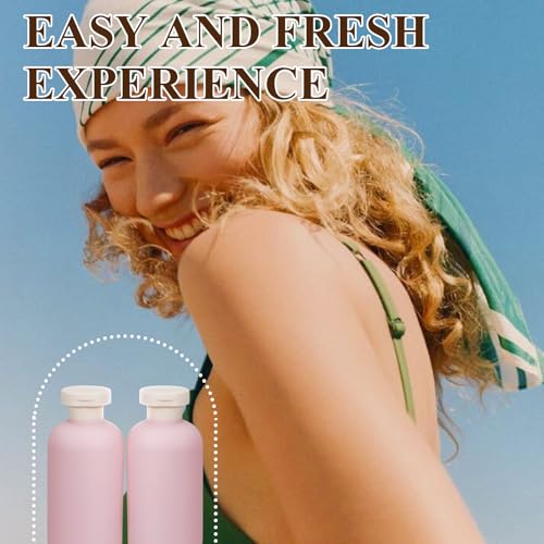 ASEVAT 6.7oz 4Pcs Plastic Refillable Travel Shampoo & Conditioner Bottles With Flip Cap - color: Pink, size: 6.7oz
