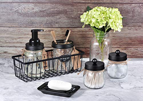 Kitchen and Bathroom Soap Dish Tray - Metal 2-Piece Soap Dish Tray with Drainage Grid and Holder for Kitchen Sink Countertops to Store Soap, Sponges, Scrubbers - Rust Resistant - 2 Pack (Black) - color: Black