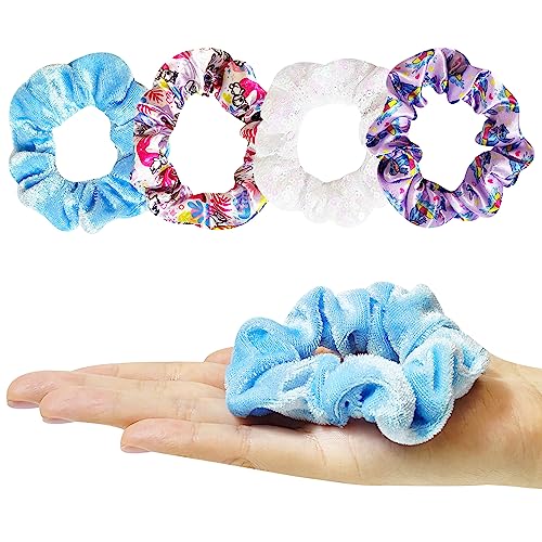 LUV HER Lilo & Stitch Hair Accessory 5 Pcs Set - 1 Regular 9 inch Stitch Hairbrush & 4 Scrunchies - Detangling Brush - Elastic Hair Ties Ropes for Girls, Ages 3+ - color: Stitch 5 Piece Hair Accessories