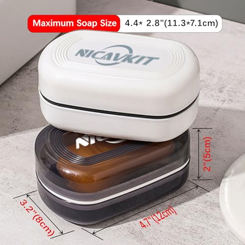 2Pack Travel Soap Container, Leakproof Travel Soap Box Bar Soap Dish Case with Silicone Band,Portable Soap Case with Lid for Bathroom, Camping, Gym, Travel - color: 2pcs Travel Soap Case