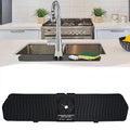 Kitchen Faucet Sink Splash Guard, 24" x 5.6'' Upgrade Silicone Faucet Water Catcher Mat, Sink Draining Pad Behind Faucet, Rubber Drying Mat for Countertop, Bathroom, Farmhouse, RV (Black) - color: Black, size: 1 Pack