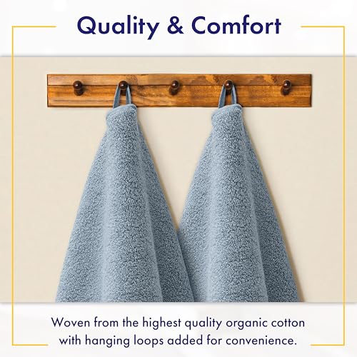 Alusa Home 100% Organic Luxury Bath Sheets - GOTS Certified - Extra Large 35x70 Inches (Pack of 2) Zero-Twist, Long-Staple Cotton Bath Sheet Set (Chambray) - color: Chambray, size: 2pc Bath Sheets