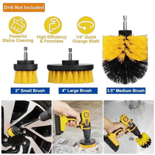 Drill Brush Attachments Set, Power Scrubber Brush Attachment All Purpose Clean for Grout, Tiles, Sinks, Bathtub, Bathroom, Kitchen